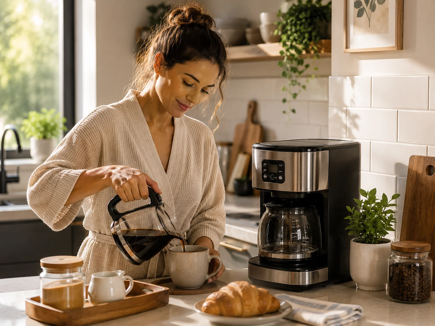 coffee maker used during morning routine at home