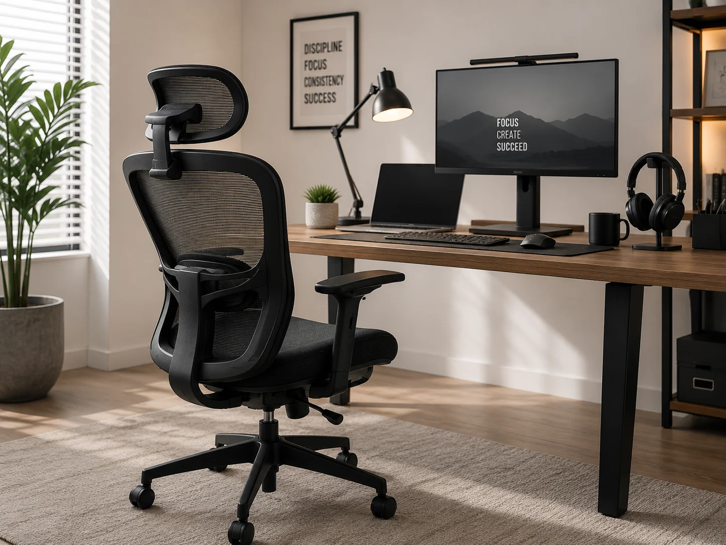 ergonomic office chair in modern workspace
