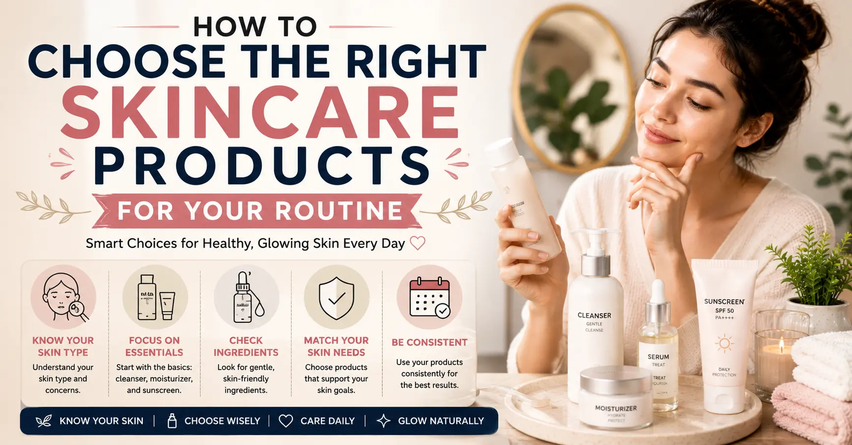 choosing the right skincare products for a simple daily routine