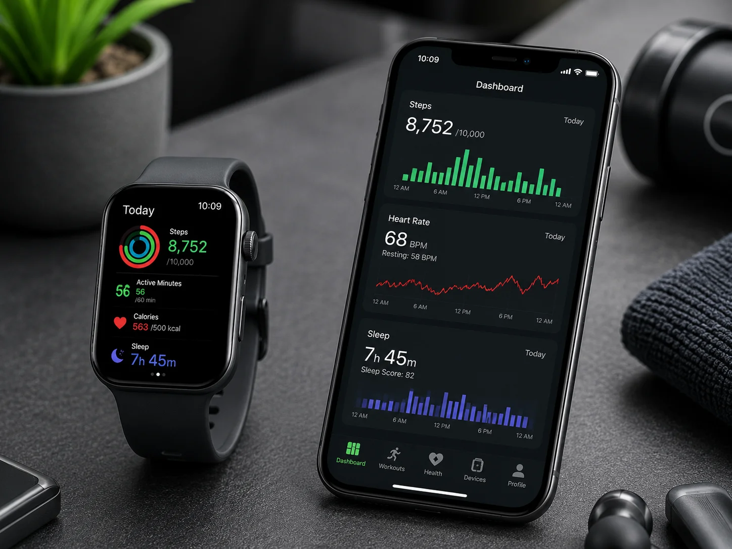 smartwatch connected to smartphone app ecosystem