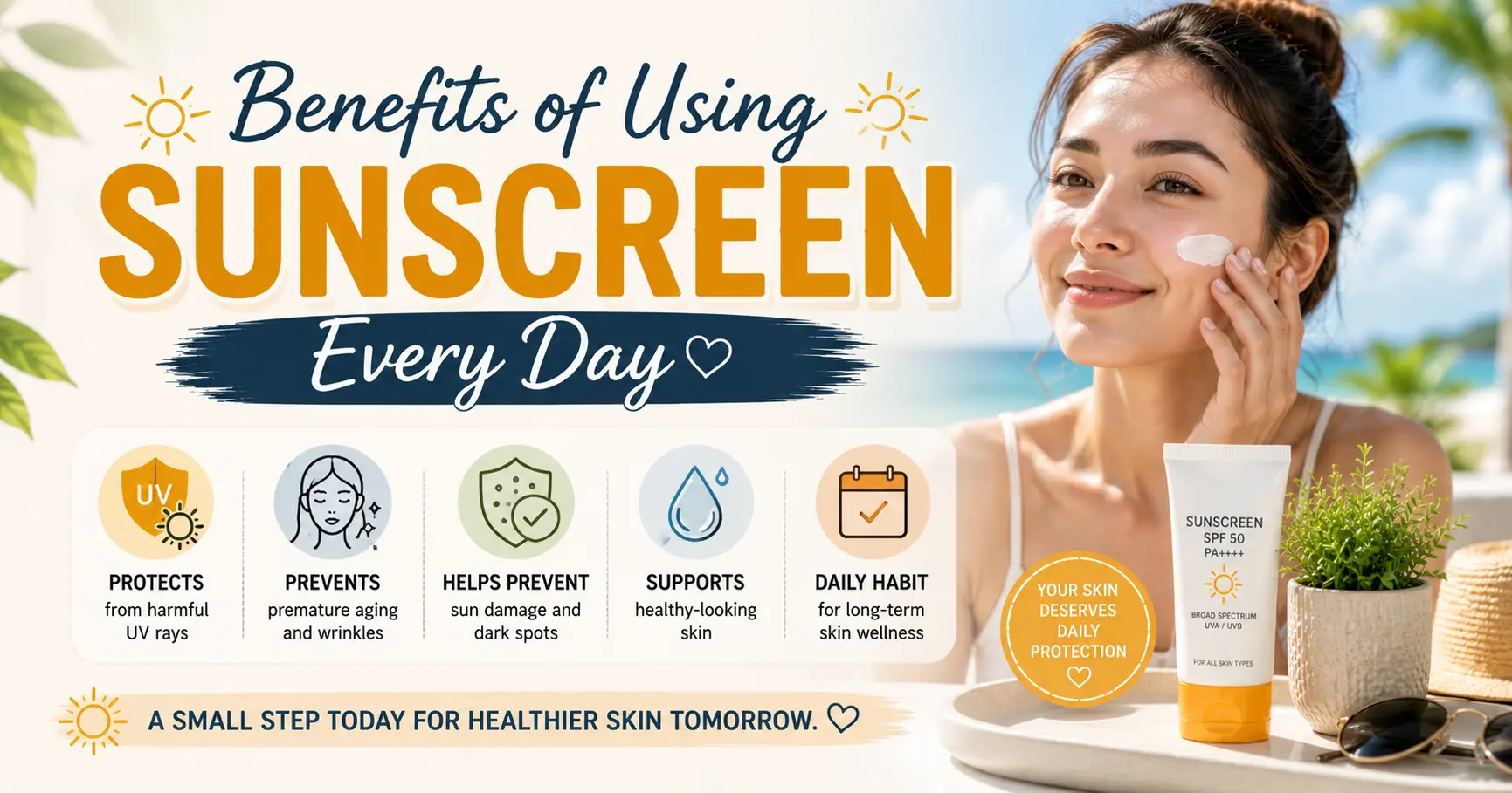 daily sunscreen use for healthy skin protection