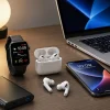 collection of modern tech gadgets on desk