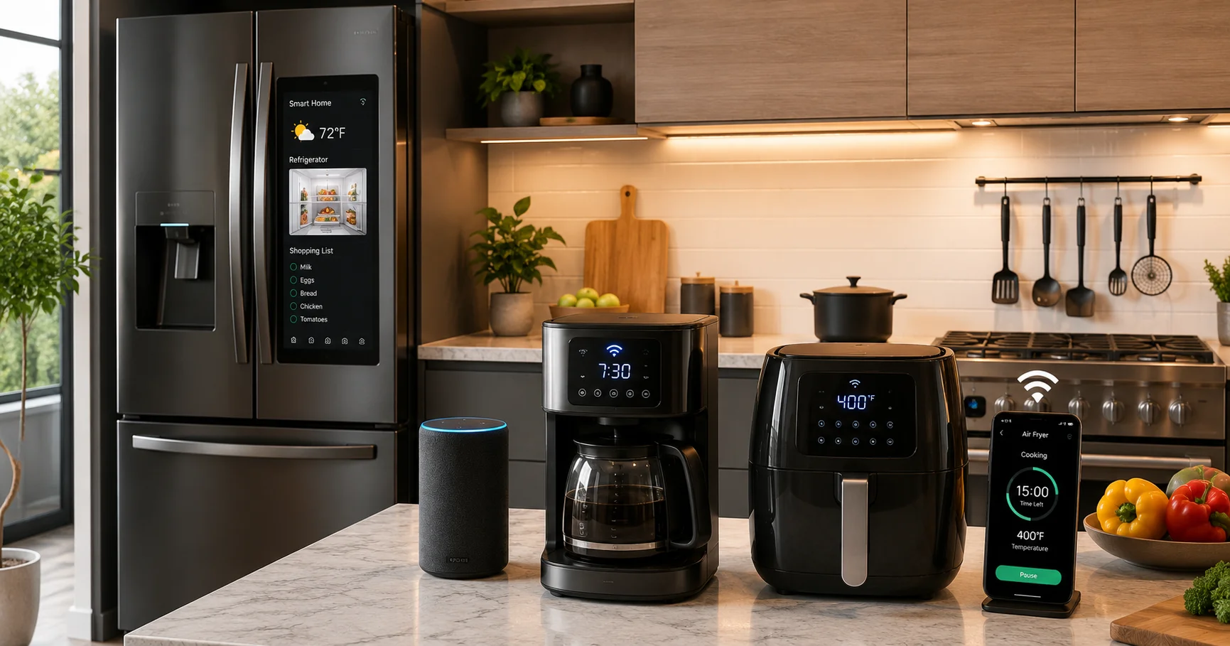 smart kitchen devices in modern kitchen