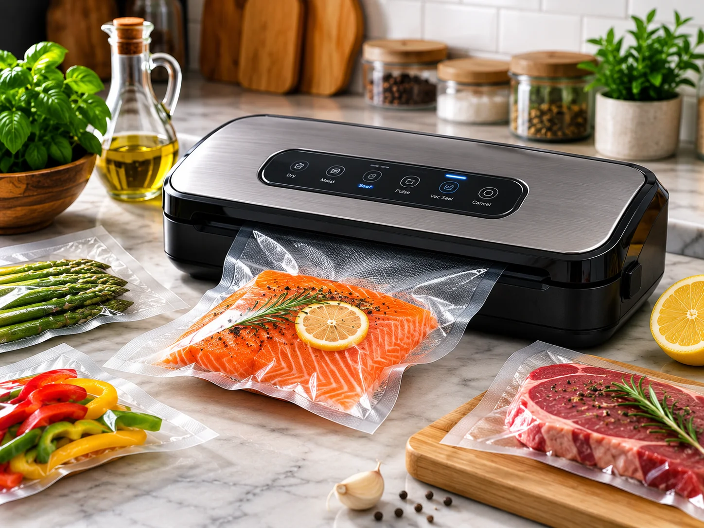 vacuum food sealer preserving fresh ingredients